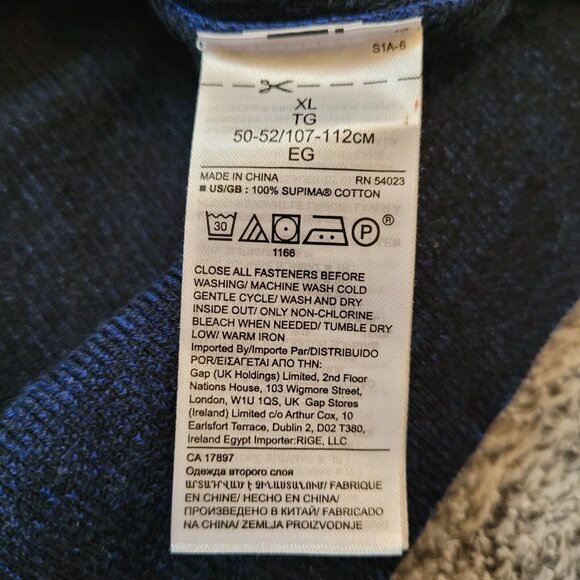 Banana Republic Mens Sweater Size XL Blue 100% Supima Cotton 1/4 Zip 161093 - Picture 9 of 10